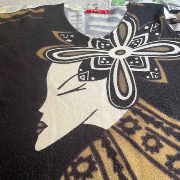 Vintage NOUN PARIS Japanese Lady Graphic Long Sleeve Knit Size S - Picture 6 of 9